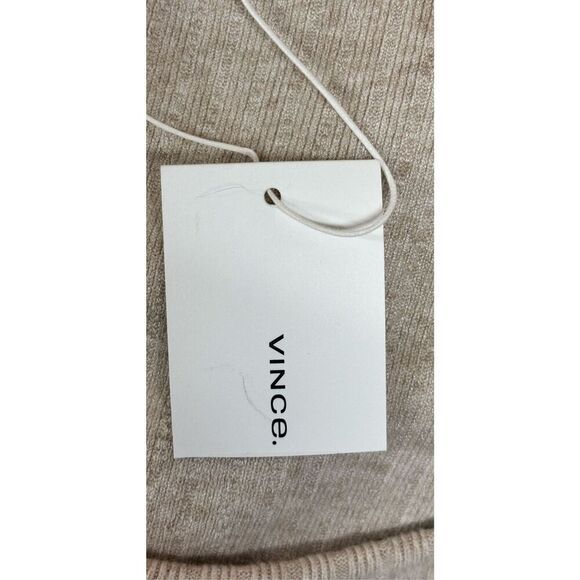 Vince Rib Scoop Neck Long Sleeve Midi Sweater Dress in Heather Cream NWT Size XS - Picture 6 of 7